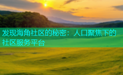 发现海角社区的秘密：人口聚焦下的社区服务平台