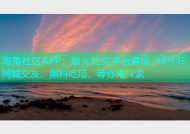海角社区APP：爆火社交平台竟藏 এইসব？同城交友、黑料吃瓜，等你来探索