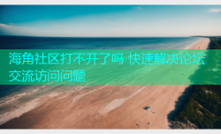 海角社区打不开了吗 快速解决论坛交流访问问题