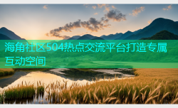 海角社区504热点交流平台打造专属互动空间