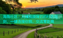 海角社区：火辣视频背后的社区规则，一键连接你我，交流零距离