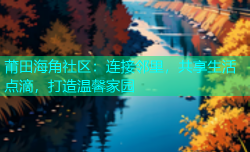 莆田海角社区：连接邻里，共享生活点滴，打造温馨家园