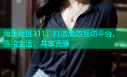 海角社区111：打造高效互动平台，连接生活，共享资源