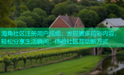 海角社区注册用户视频：发现更多精彩内容，轻松分享生活瞬间，体验社区互动新方式