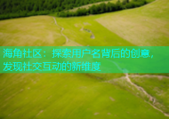 海角社区：探索用户名背后的创意，发现社交互动的新维度