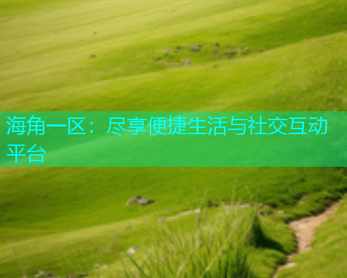 海角一区：尽享便捷生活与社交互动平台  第2张