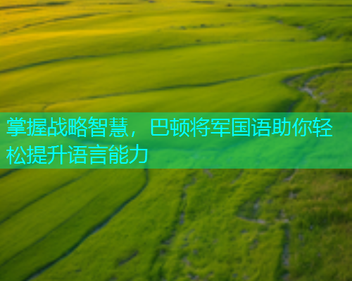 掌握战略智慧，巴顿将军国语助你轻松提升语言能力  第1张