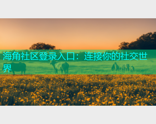 海角社区登录入口：连接你的社交世界  第2张