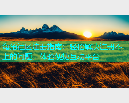 海角社区注册指南：轻松解决注册不上的问题，体验便捷互动平台  第2张
