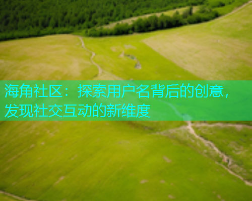 海角社区：探索用户名背后的创意，发现社交互动的新维度  第1张